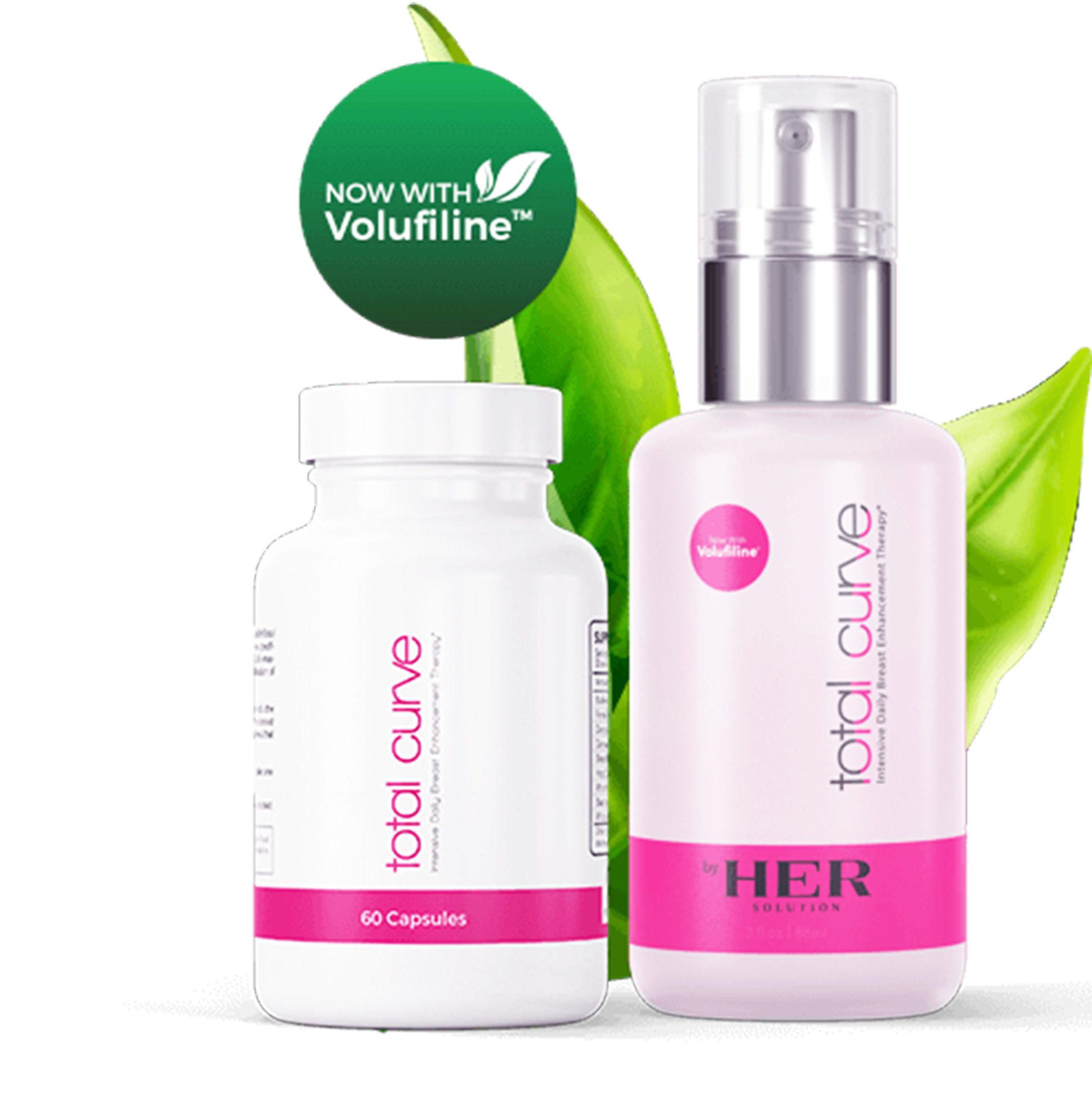 Volufiline -Total Curve Breast Enlargement Pill and Tablets | Herbal Healthcare Supplement - 60 Capsules & 100 ML
