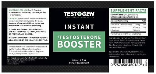 Testogen - Instant Testosterone Booster 60ML - Image 3