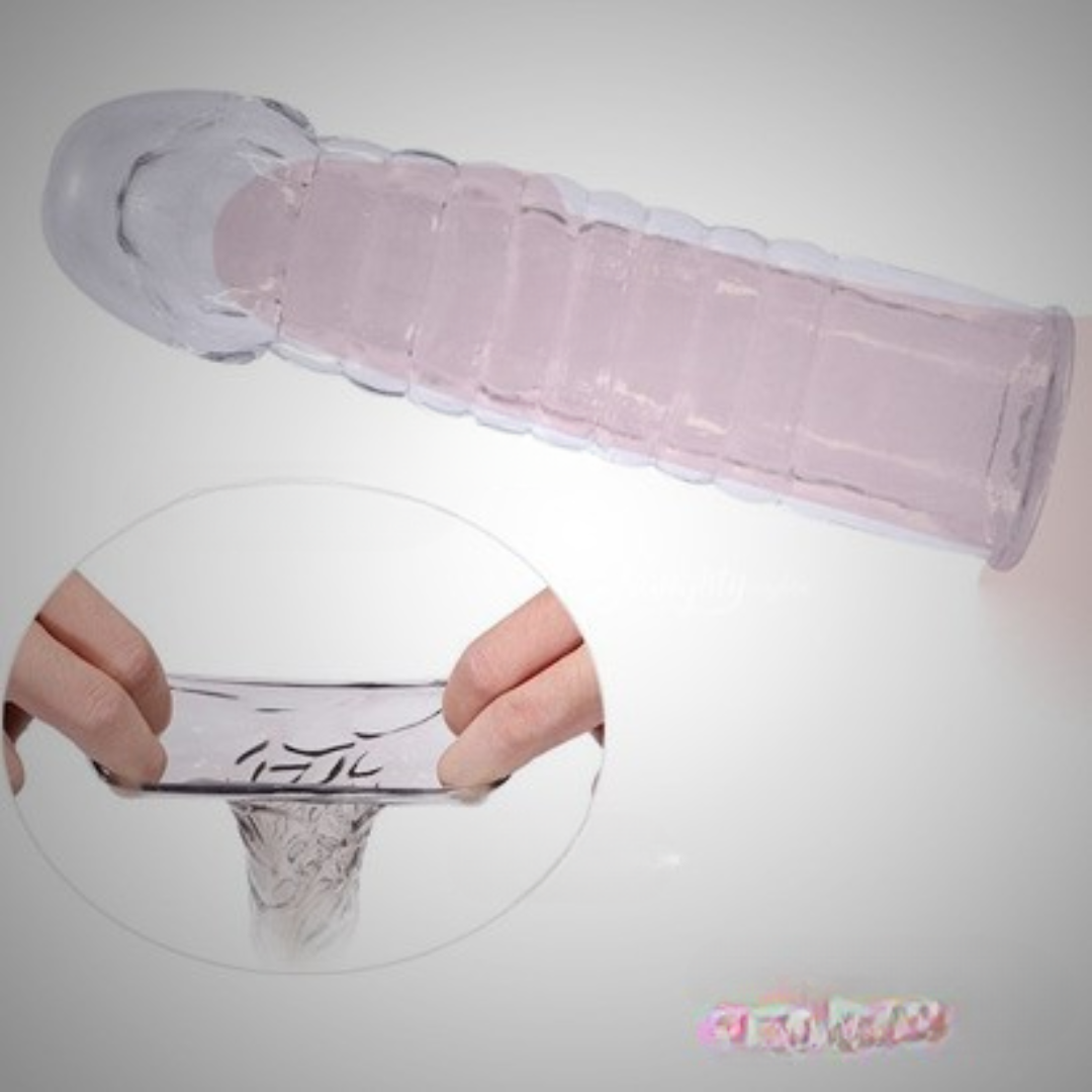Crystal Clear Aggressive Design Penis Sleeve For Time Delay - Image 3