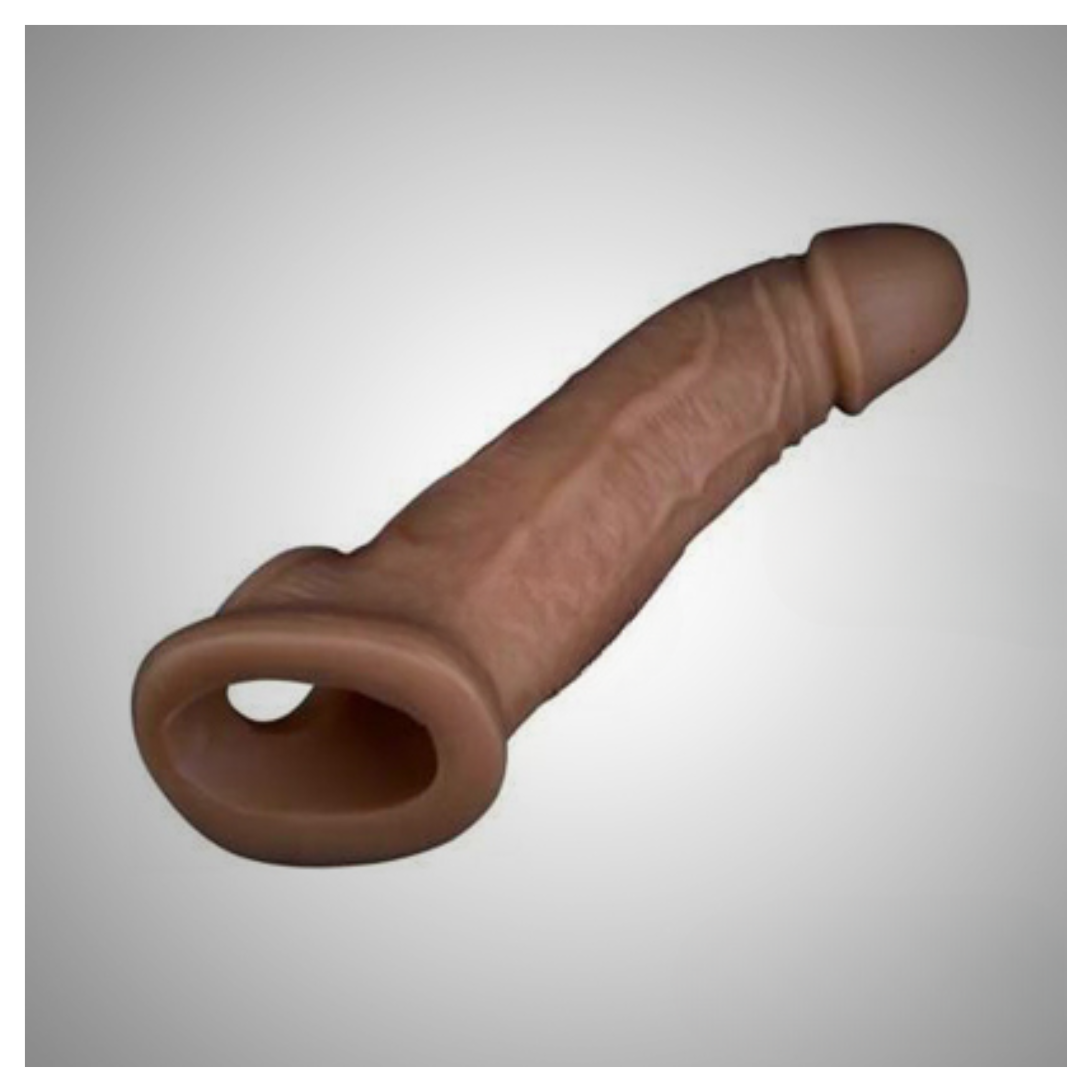 Double Hole Jumbo Penis Sleeve Brown