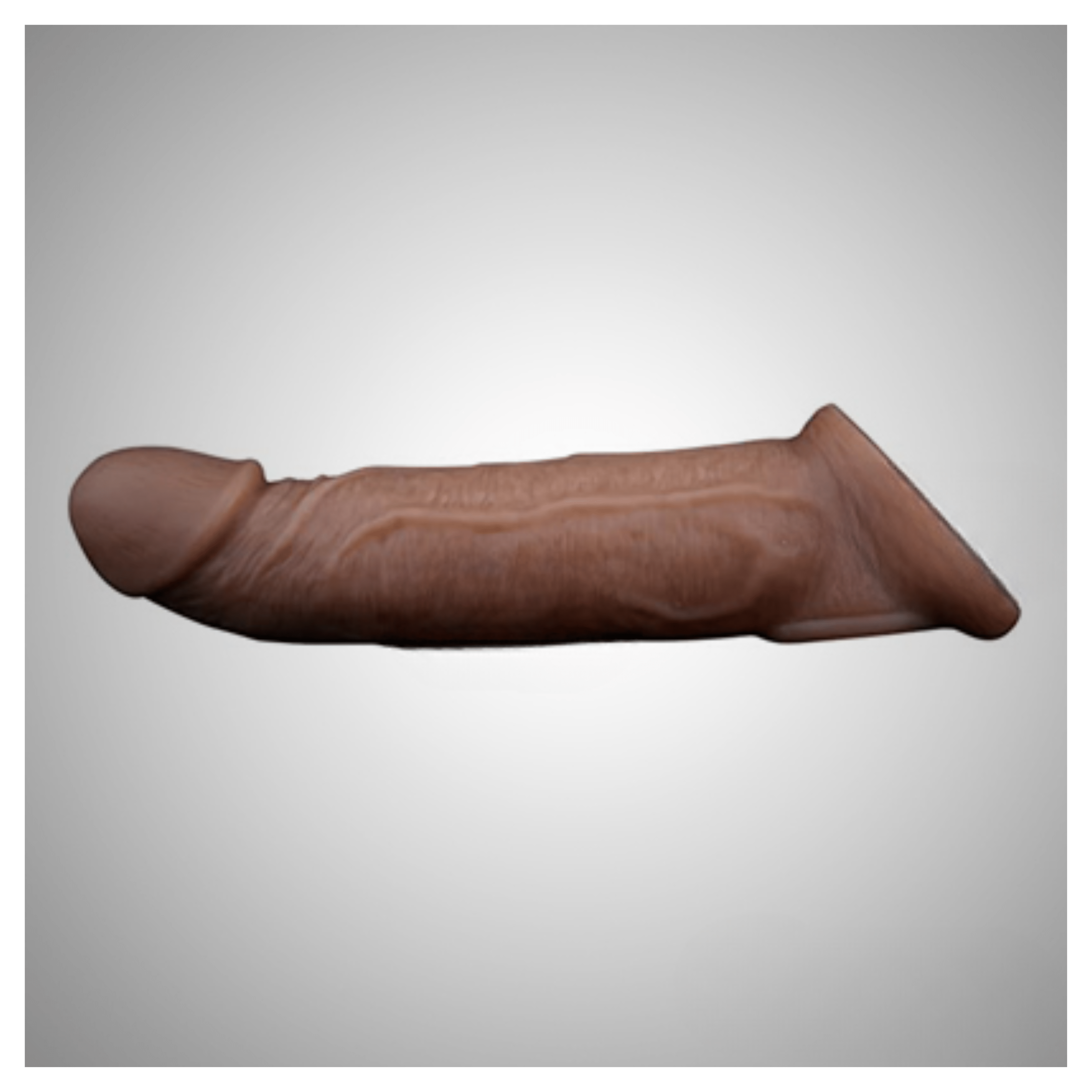 Double Hole Jumbo Penis Sleeve Brown - Image 4