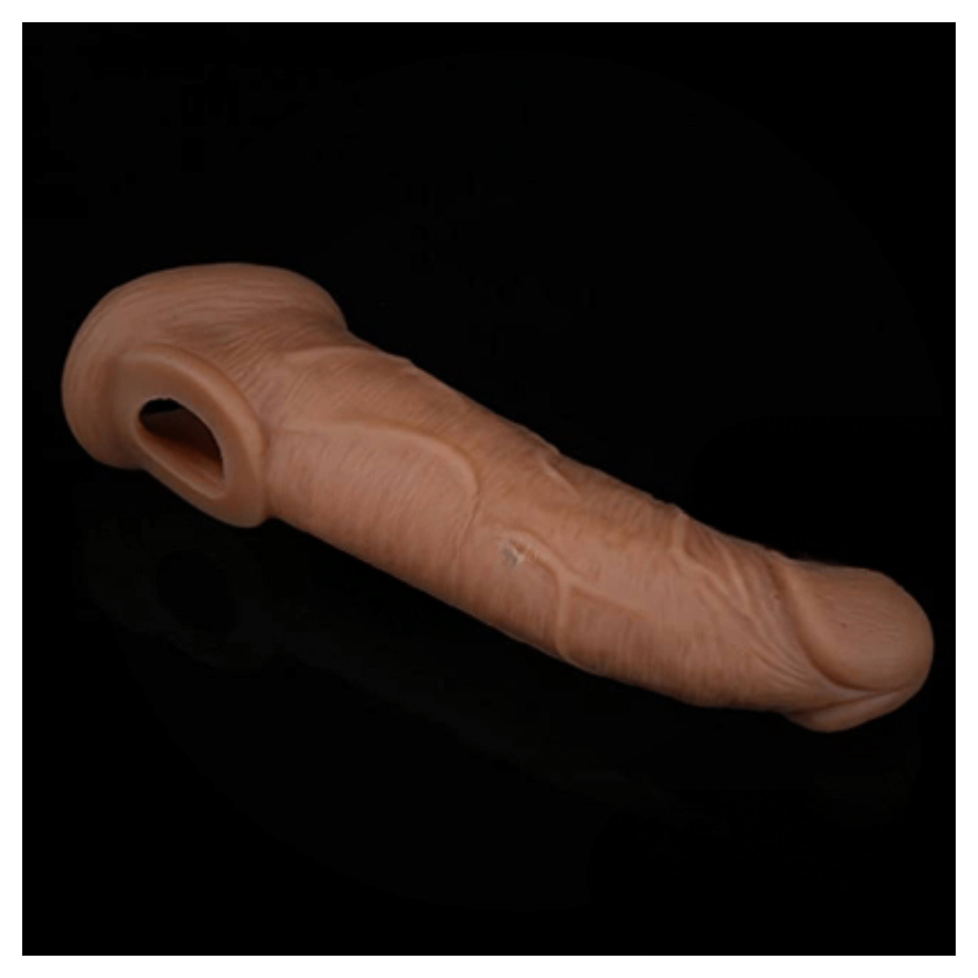 Double Hole Jumbo Penis Sleeve Brown - Image 7