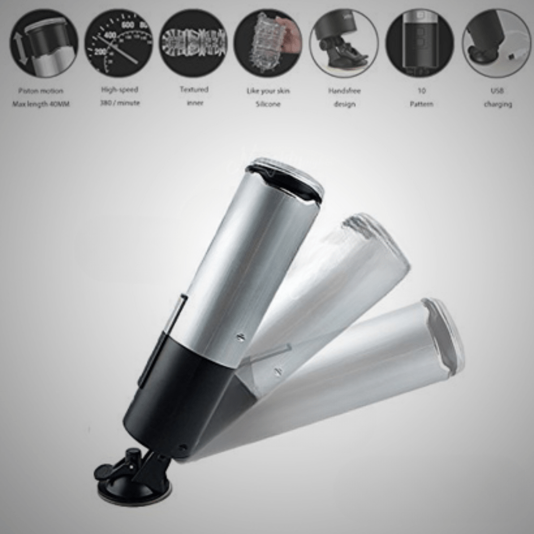 Latin Auto Piston USB Rechargeable Handsfree Masturbator - Image 3