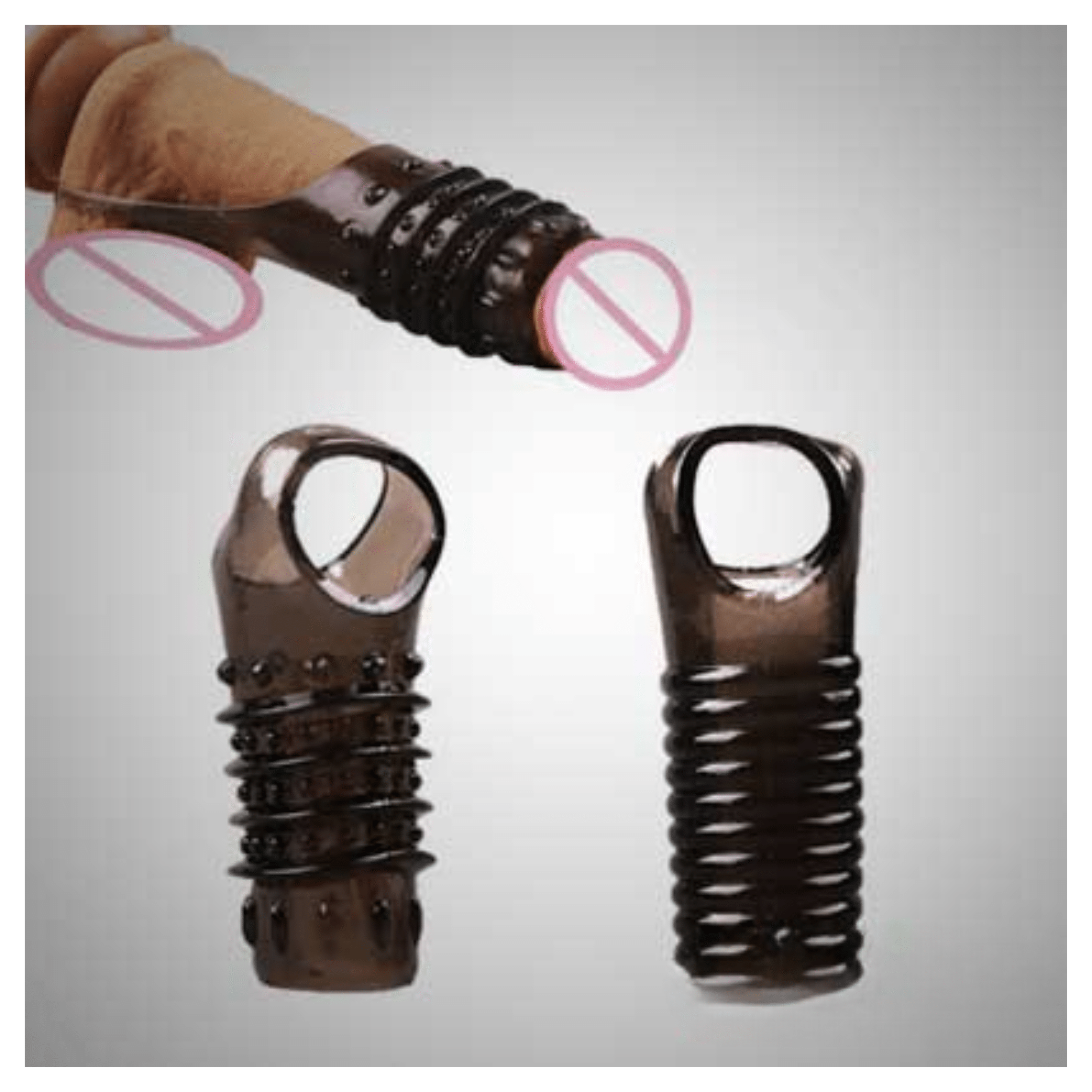 Double Hole Extra Dotted Open End Silicon Penis Sleeve For Extra Time Delay And Strong Erection - Image 5