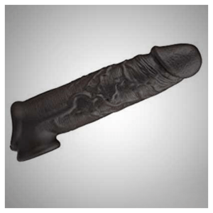 6.5 Inch Double Hole Liquid Silicone Black Penis Sleeve