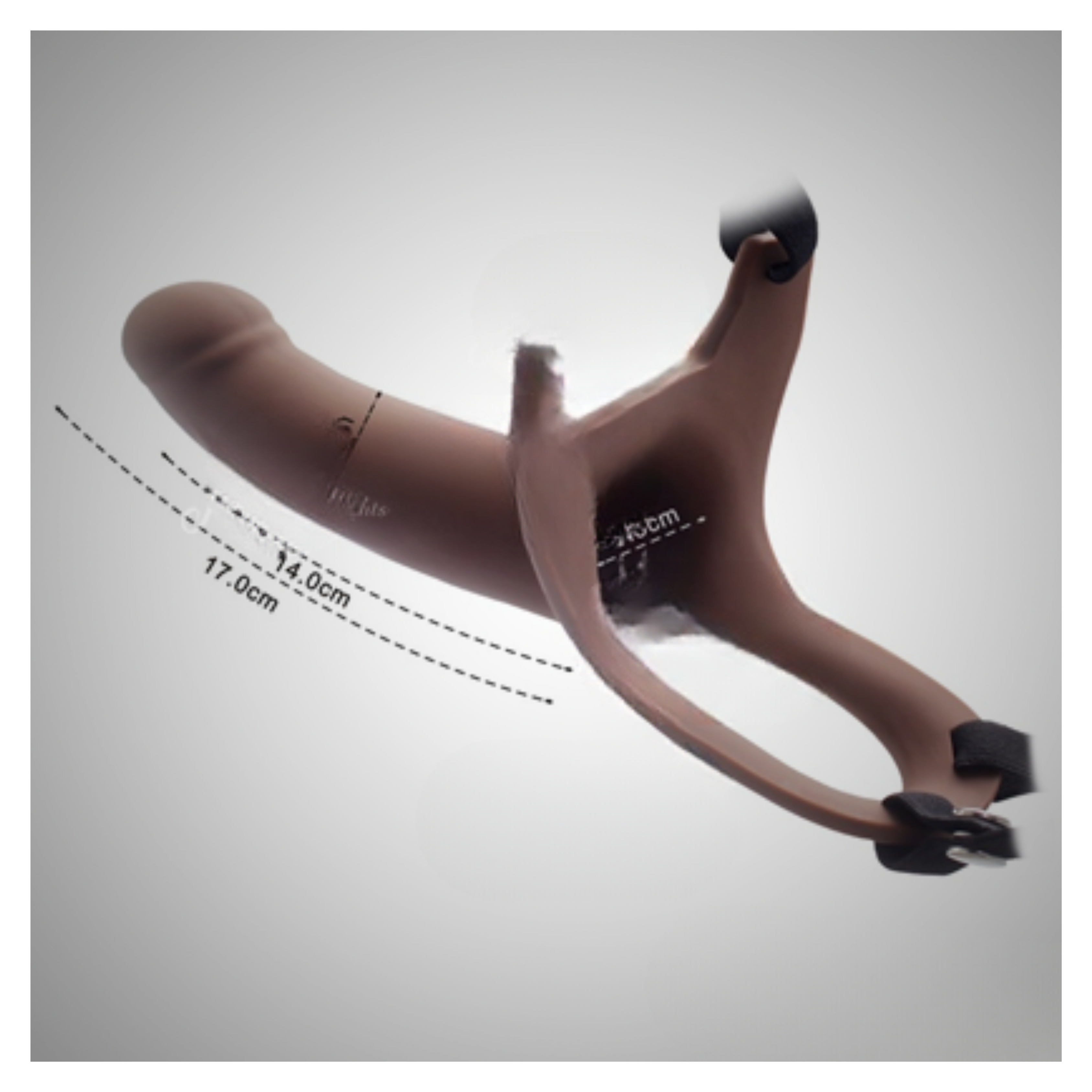 7 Inch Brown Hollow Strap-on Dildo for Men - Image 3