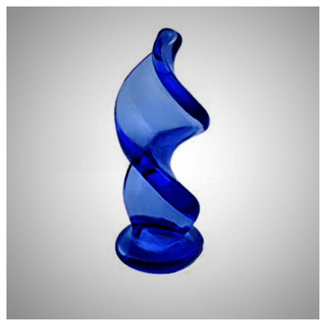 Crystal Curve Blue Anal Plug - Image 3