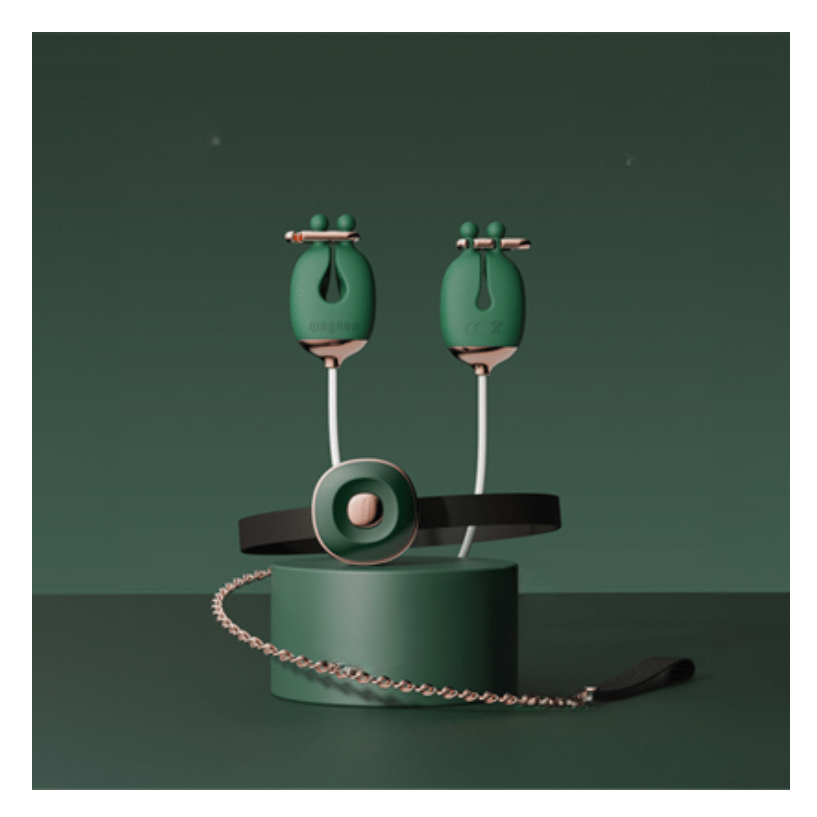 Vibrating Nipple Clamps + Choker