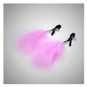 Nipple Clamps Stimulator with Pink Furr