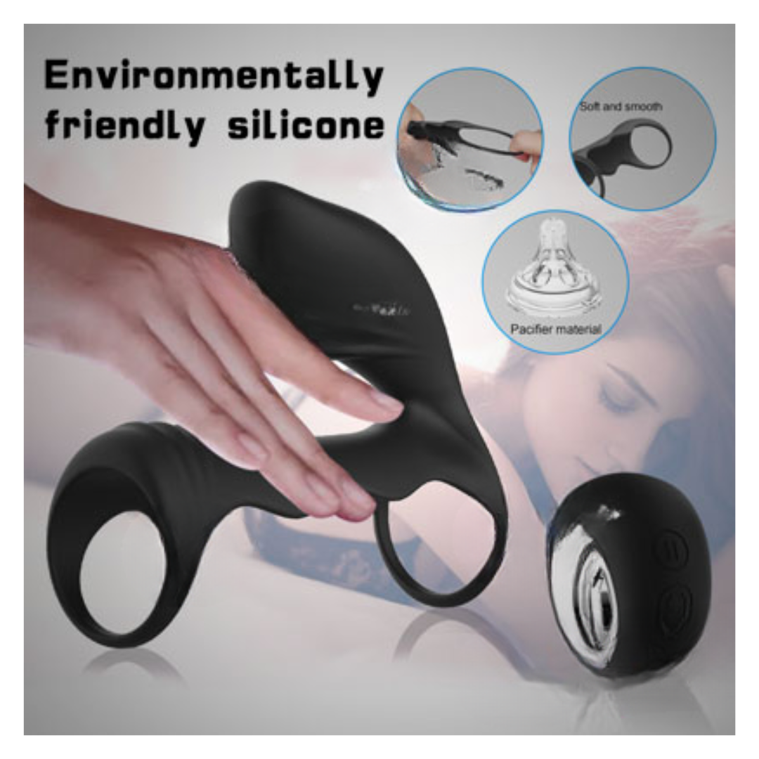 Premium Double Hole Vibrating Remote Control Cock Ring - Image 4
