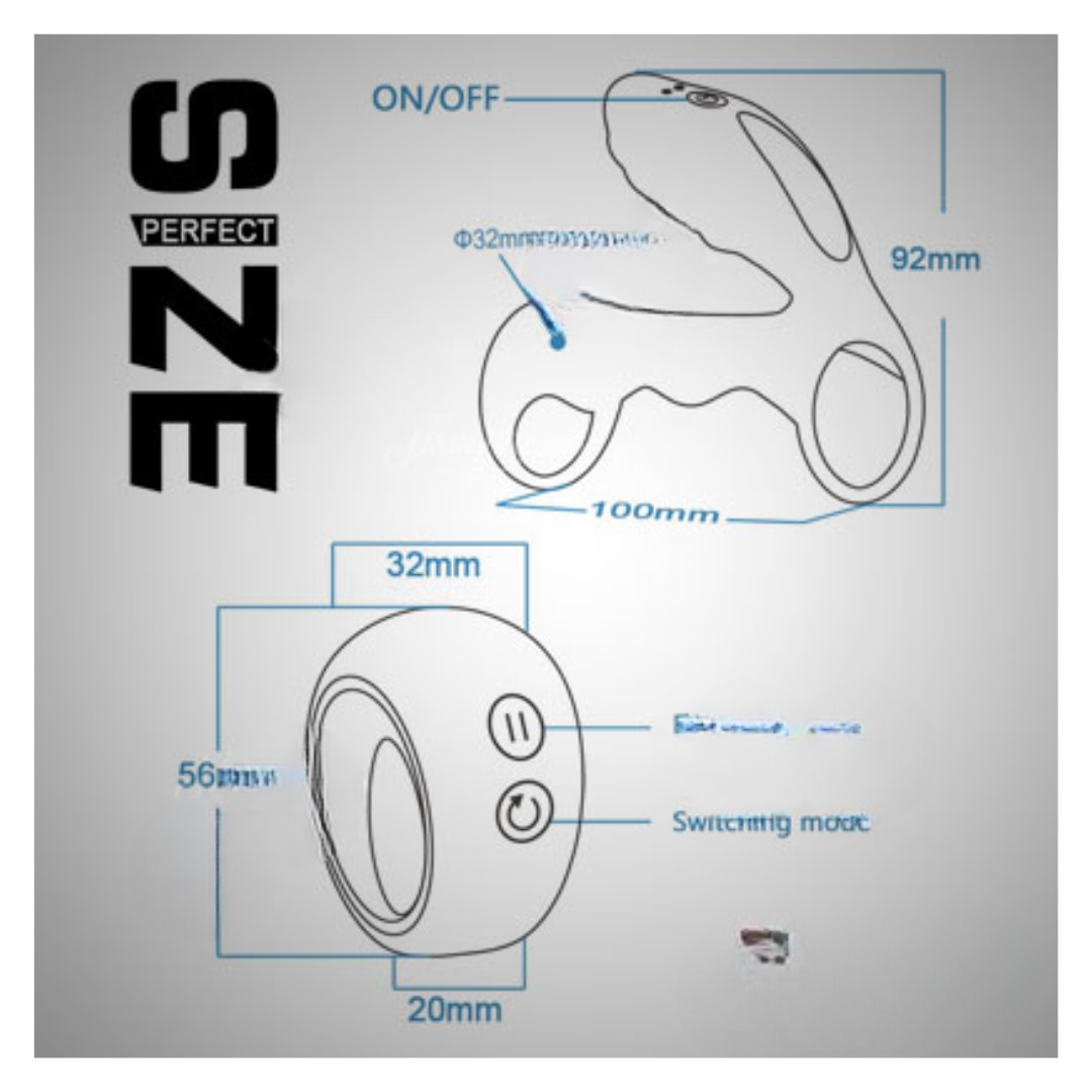 Premium Double Hole Vibrating Remote Control Cock Ring - Image 2