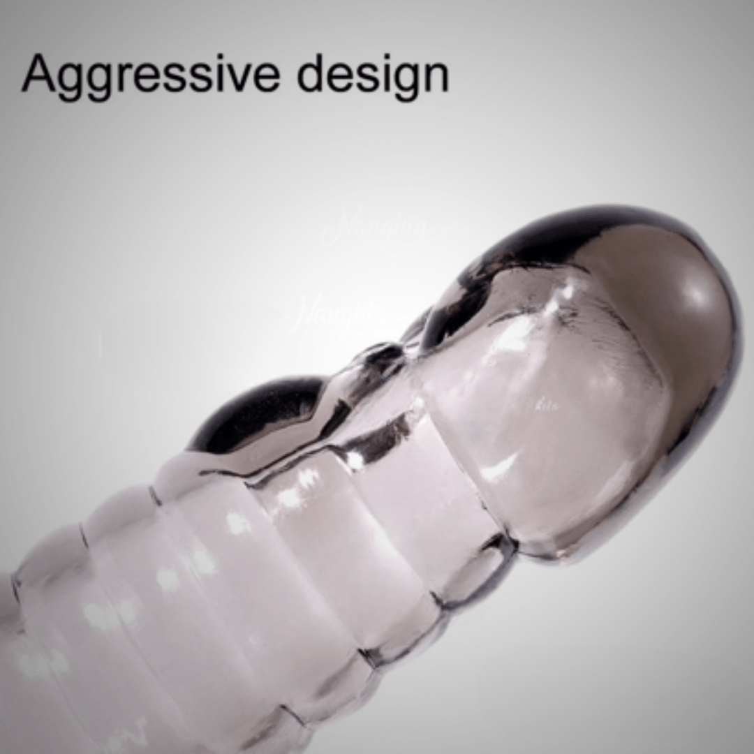 Crystal Clear Aggressive Design Penis Sleeve For Time Delay - Image 8