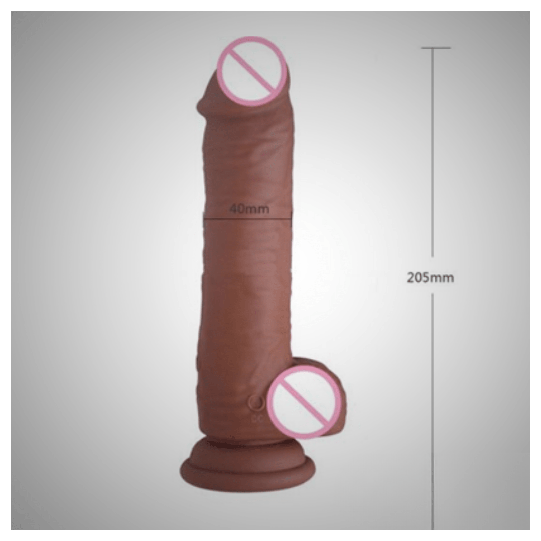USB Rechargeable + Rotation Women Brown Dildos - Image 2