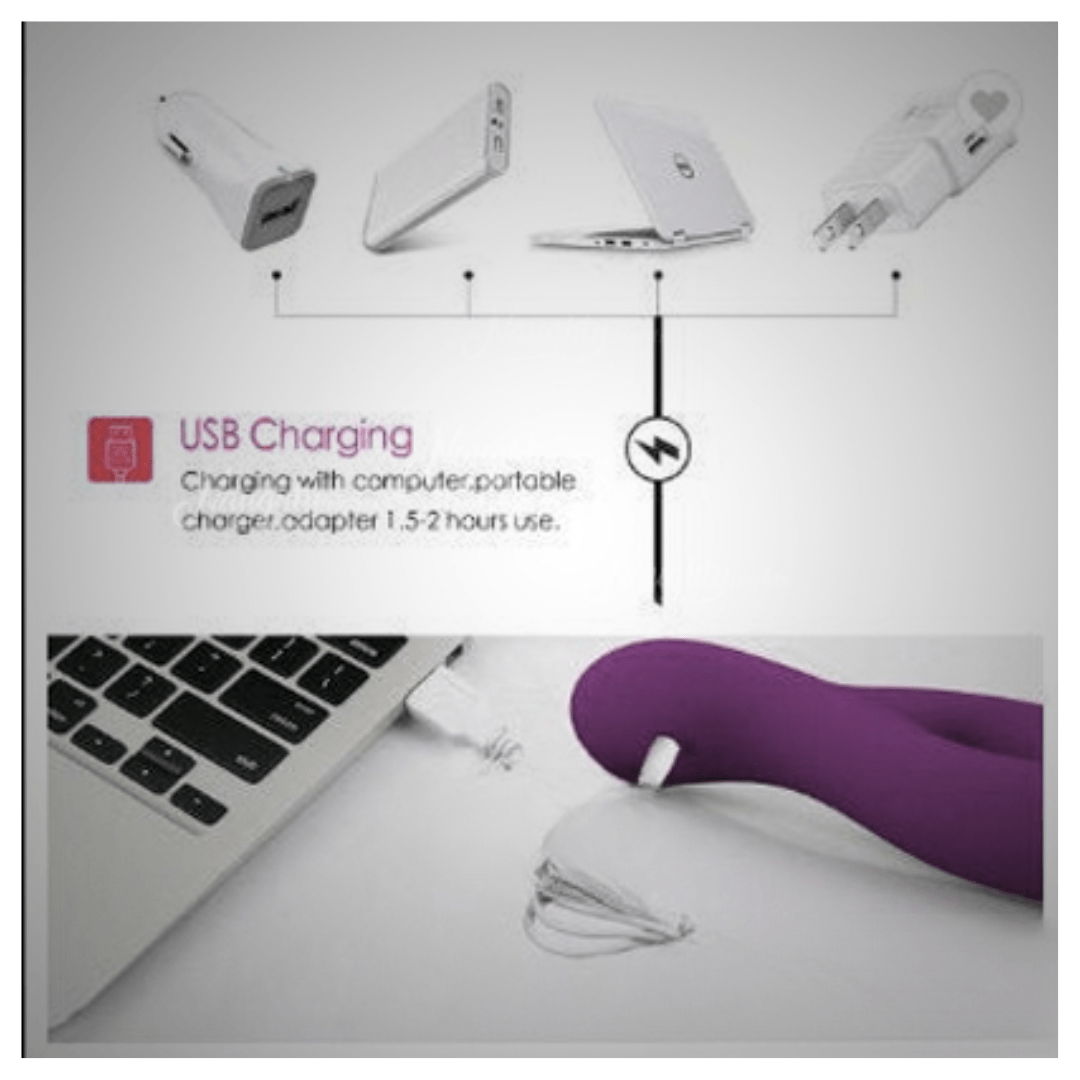 7 Speed USB Rechargeable Clitoris Stimulator Rabbit Vibrator - Image 4